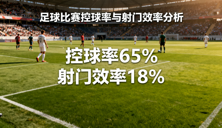 足球比赛现场草坪与看台，用于控球率与射门效率分析文章配图